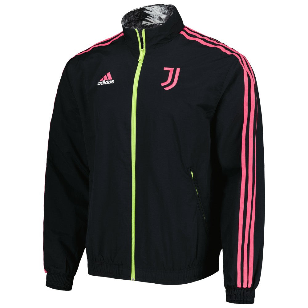 Juventus 2022/23 On-Field Team Logo Anthem Reversible Full-Zip Jacket - Adidas Black