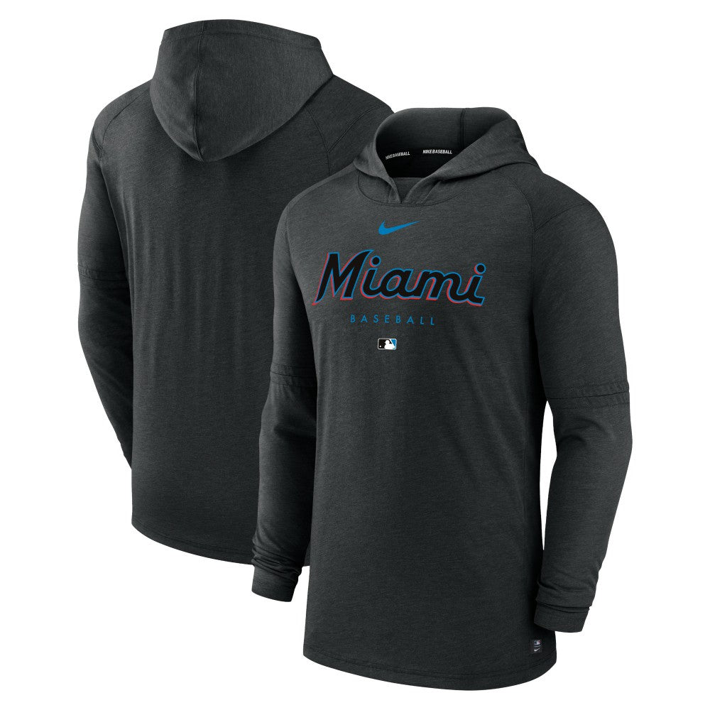MLB Miami Marlins Nike Authentic Collection Lightweight Dri-FIT Hooded Pullover