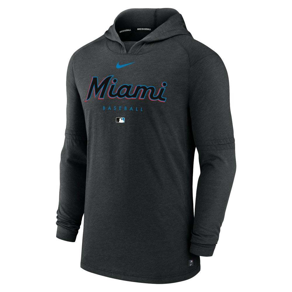 MLB Miami Marlins Nike Authentic Collection Lightweight Dri-FIT Hooded Pullover