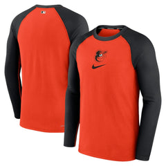 MLB Baltimore Orioles Nike Authentic Collection Game Raglan Performance Long Sleeve T-Shirt