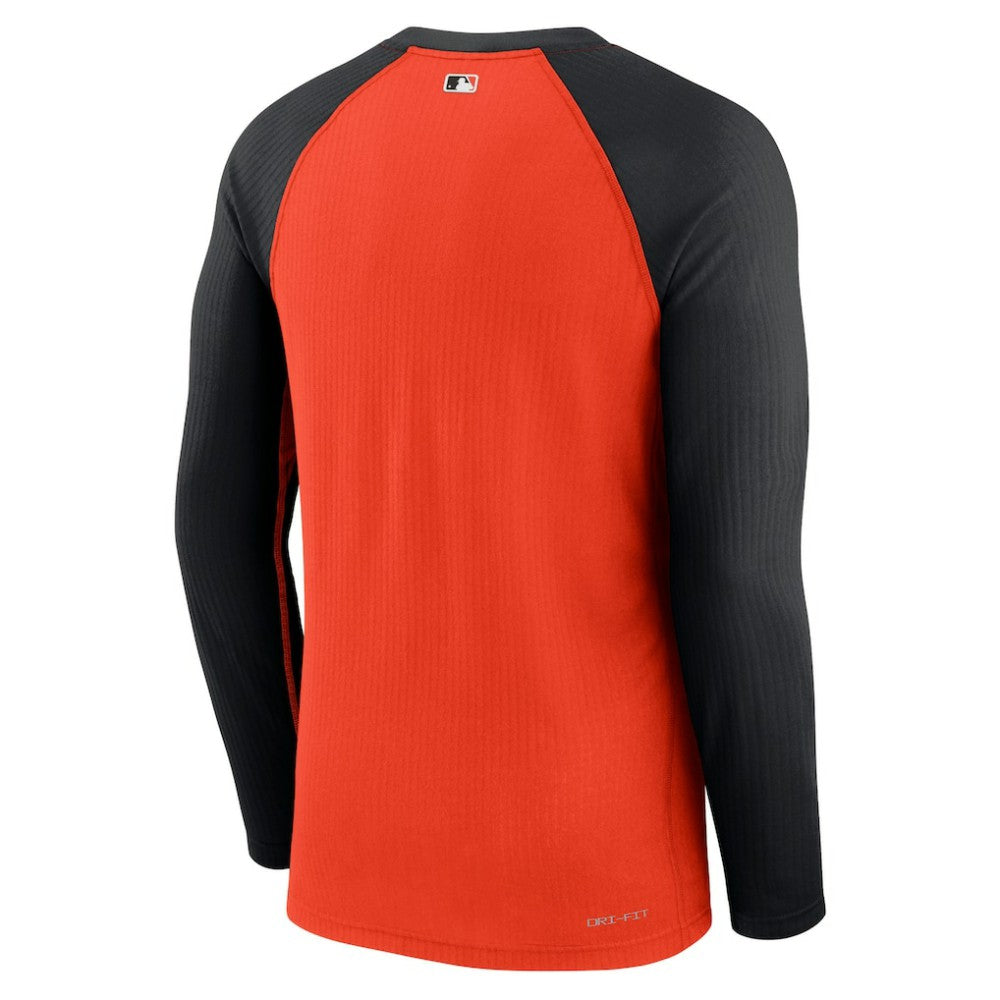 MLB Baltimore Orioles Nike Authentic Collection Game Raglan Performance Long Sleeve T-Shirt