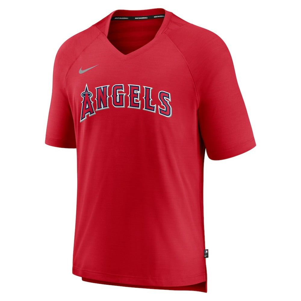 MLB Los Angeles Angels Nike Authentic Collection Pregame Raglan Performance V-Neck T-Shirt
