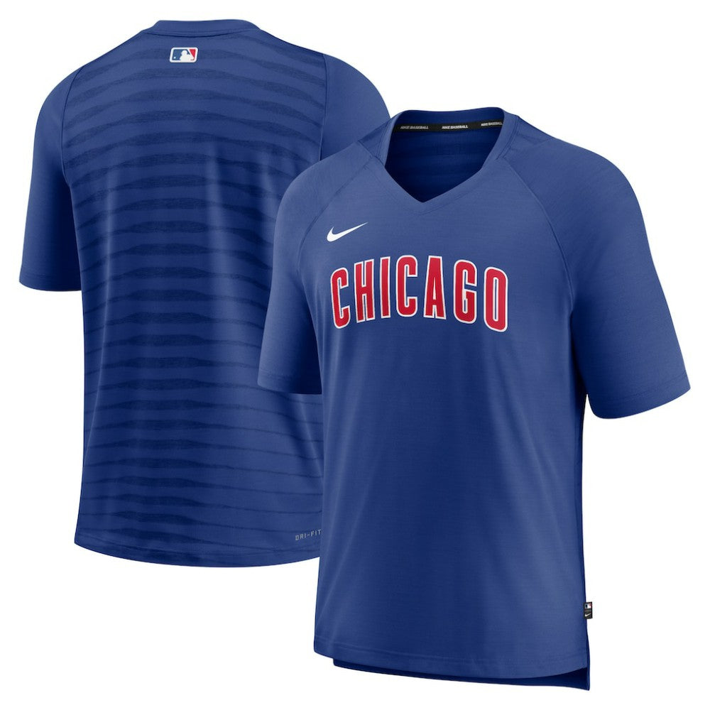 MLB Chicago Cubs Nike Authentic Collection Pregame Raglan Performance V-Neck T-Shirt