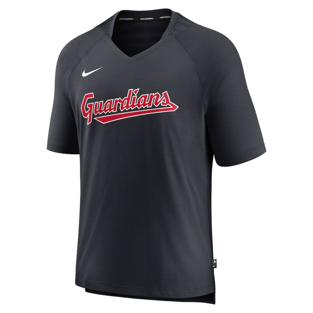MLB Cleveland Guardians Nike Authentic Collection Pregame Raglan Performance V-Neck T-Shirt