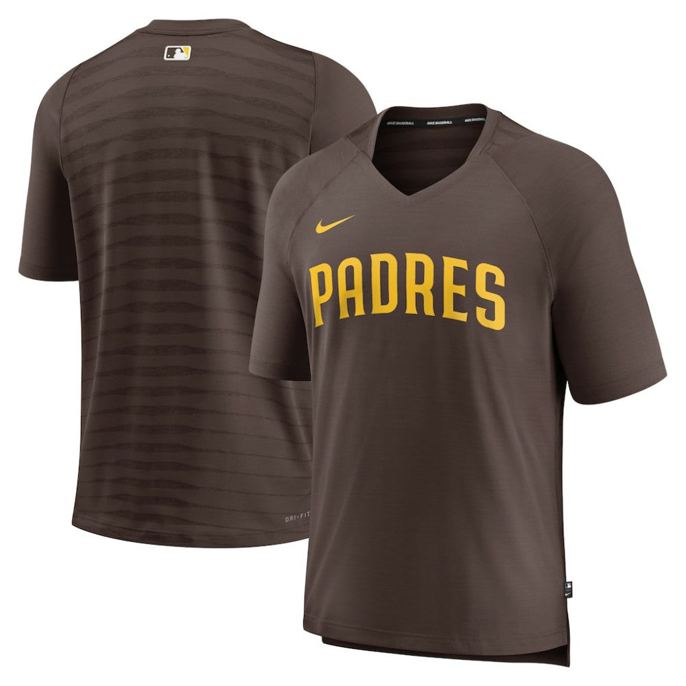 MLB San Diego Padres Nike Authentic Collection Pregame Raglan Performance V-Neck T-Shirt