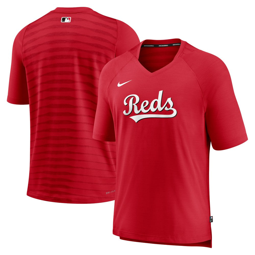 MLB Cincinnati Reds Nike Authentic Collection Pregame Raglan Performance V-Neck T-Shirt