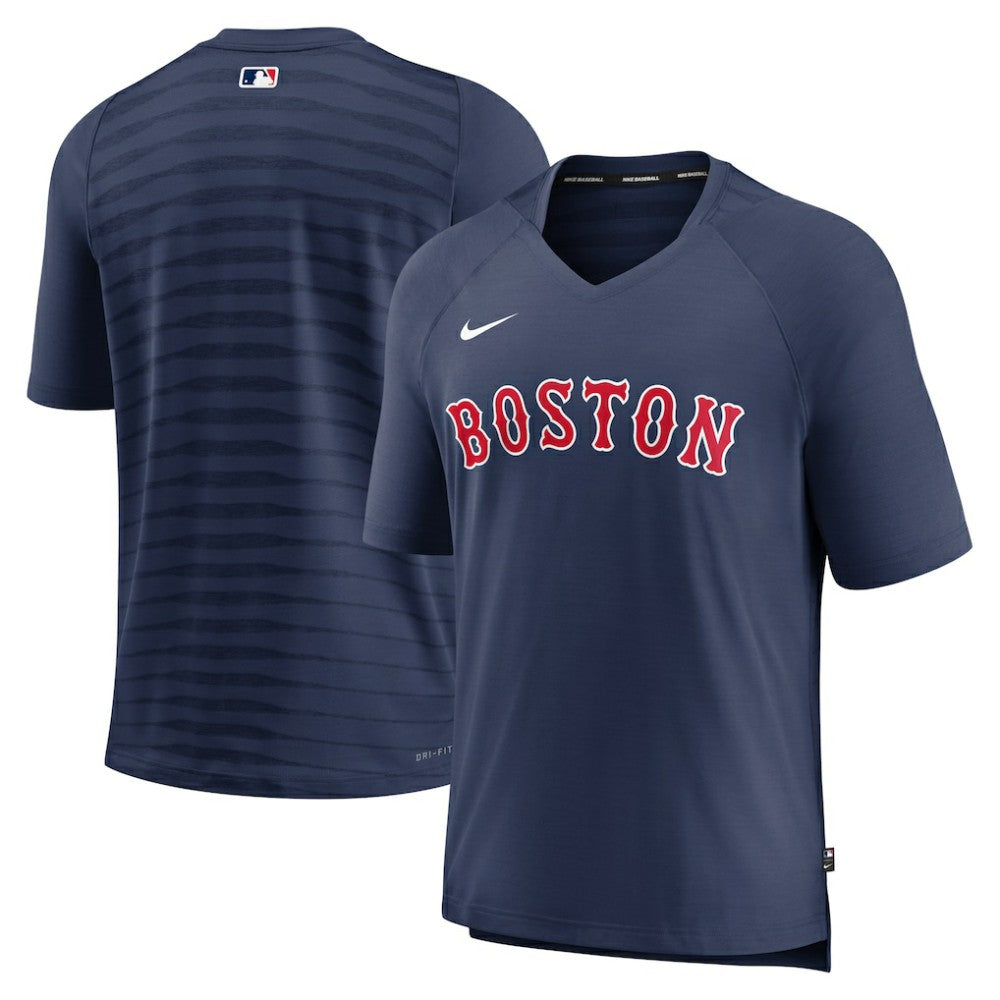 MLB Boston Red Sox Nike Authentic Collection Pregame Raglan Performance V-Neck T-Shirt