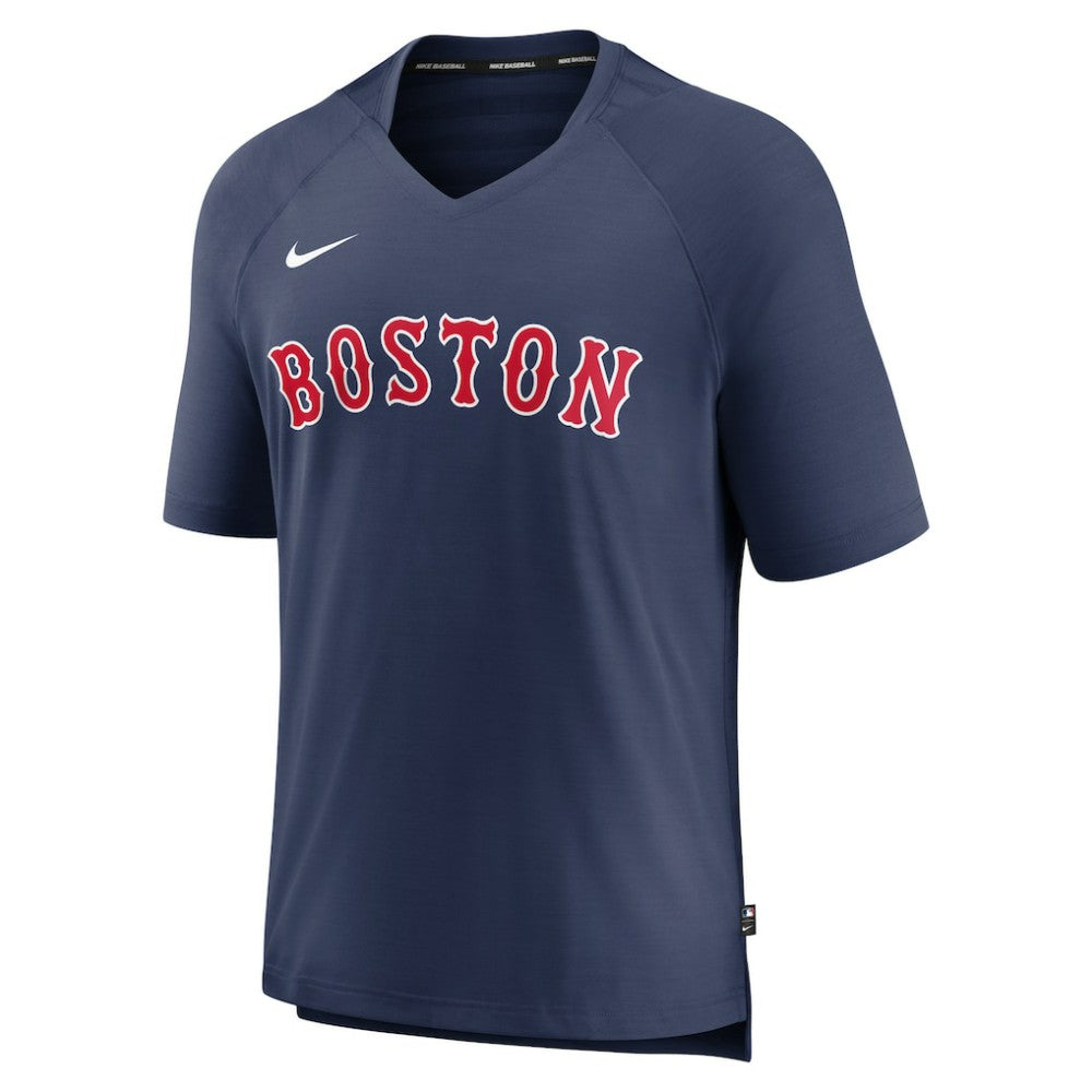 MLB Boston Red Sox Nike Authentic Collection Pregame Raglan Performance V-Neck T-Shirt