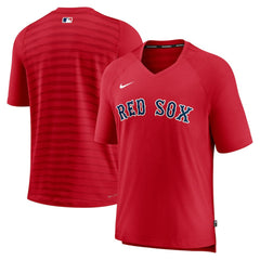 MLB Boston Red Sox Nike Authentic Collection Pregame Raglan Performance V-Neck T-Shirt