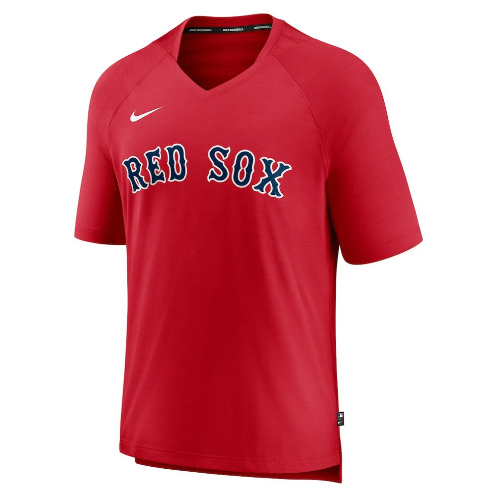 MLB Boston Red Sox Nike Authentic Collection Pregame Raglan Performance V-Neck T-Shirt