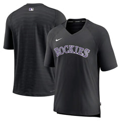 MLB Colorado Rockies Nike Authentic Collection Pregame Raglan Performance V-Neck T-Shirt