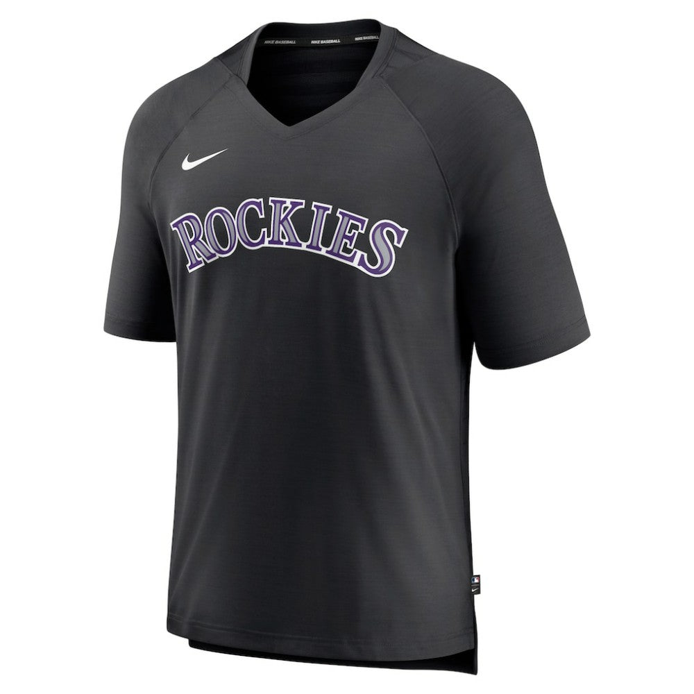 MLB Colorado Rockies Nike Authentic Collection Pregame Raglan Performance V-Neck T-Shirt