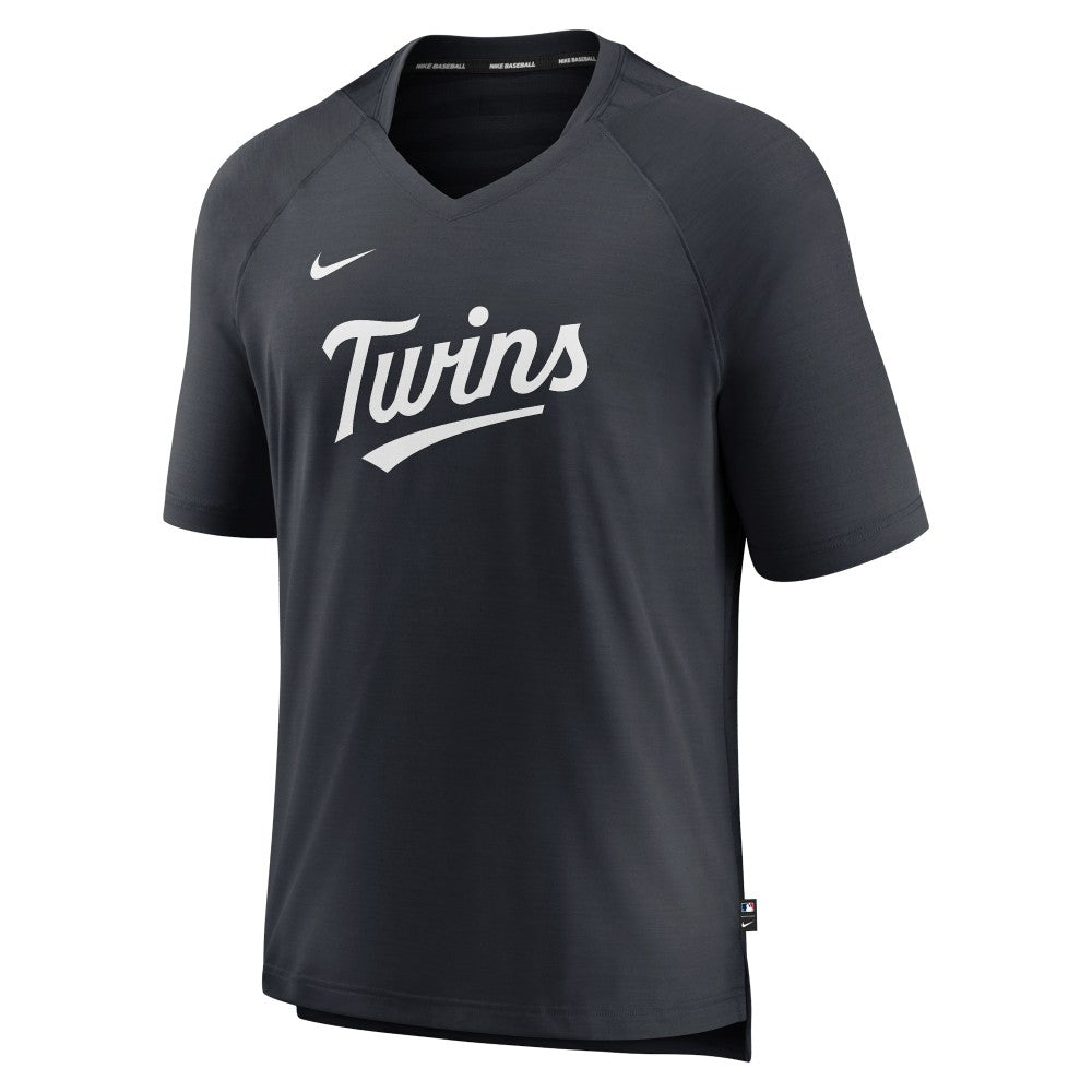 MLB Minnesota Twins Nike Authentic Collection Pregame Raglan Performance V-Neck T-Shirt