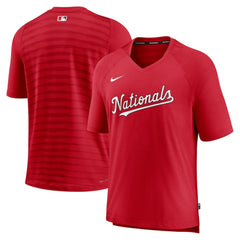 MLB Washington Nationals Nike Authentic Collection Pregame Raglan Performance V-Neck T-Shirt