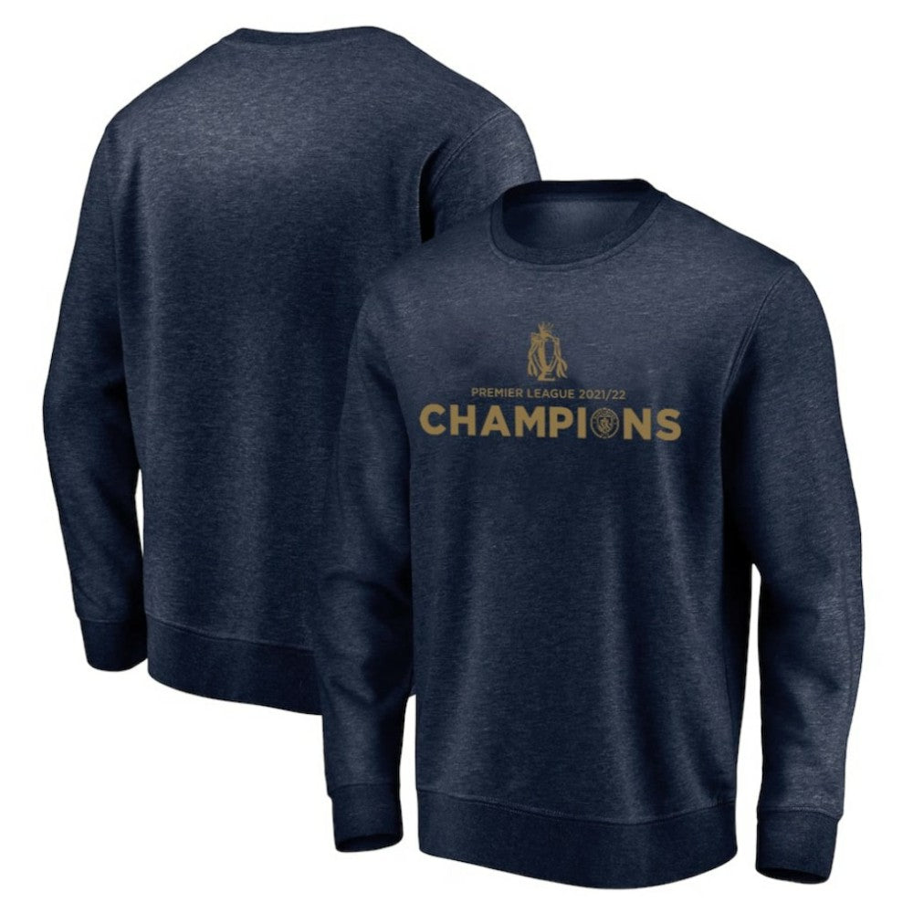 Manchester City 2021/22 Premier League Champions Crewneck Pullover Sweatshirt -  Navy