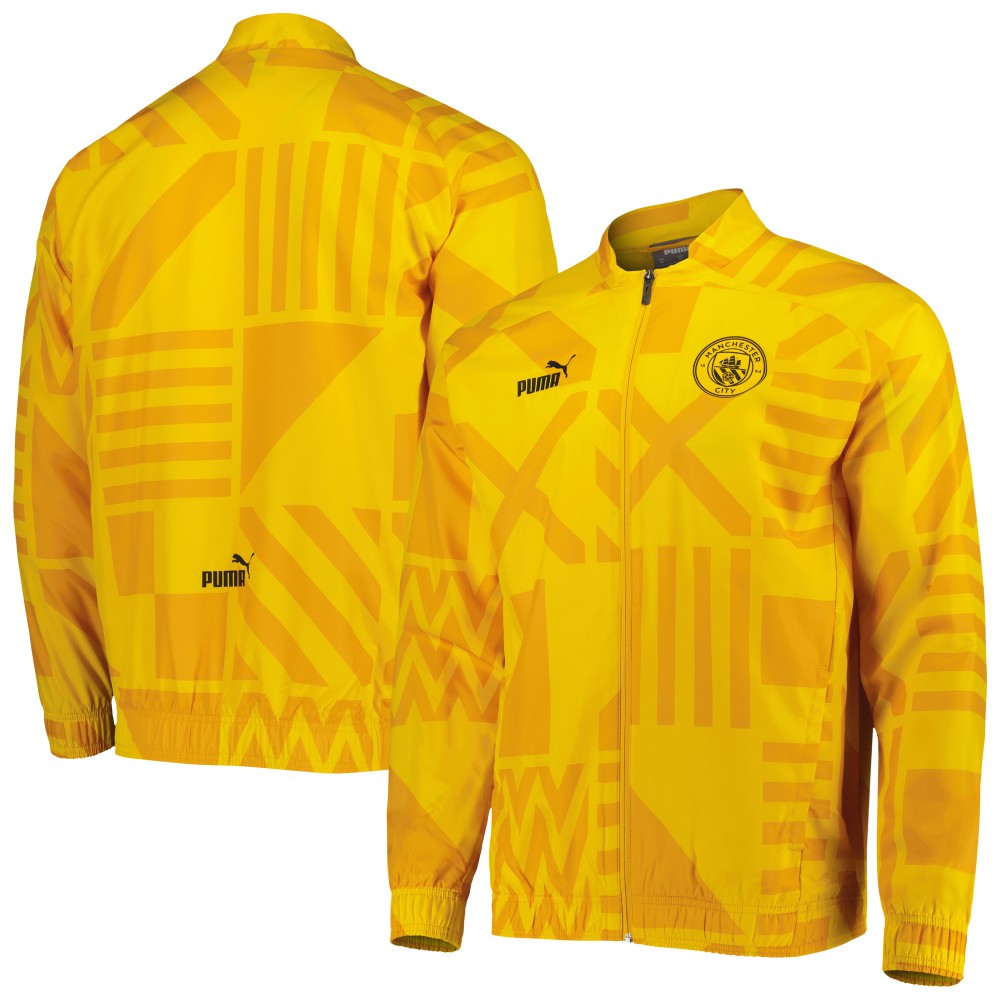 Manchester City Pre-Match Raglan Full-Zip Training Jacket - Puma Yellow