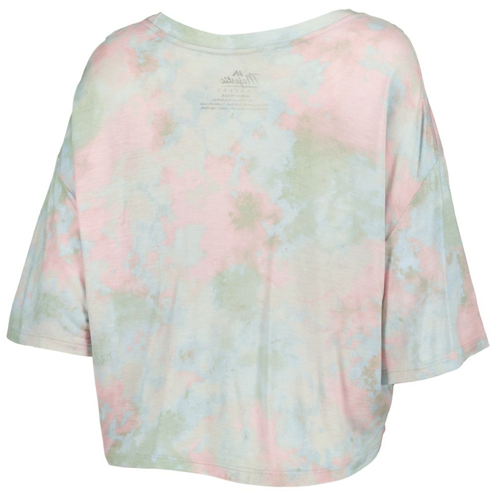 MLB Chicago White Sox Majestic Threads Women's Cooperstown Collection Tie-Dye Boxy Cropped Tri-Blend T-Shirt