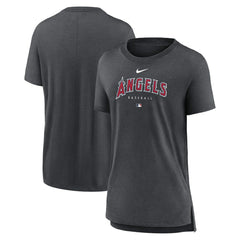 MLB Los Angeles Angels Nike Women's Authentic Collection Early Work Tri-Blend T-Shirt