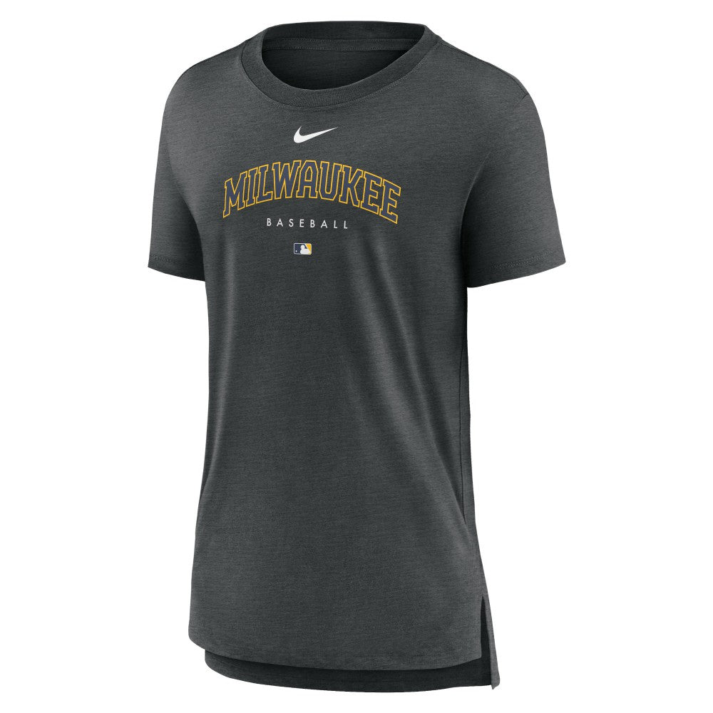 MLB Milwaukee Brewers Nike Women's Authentic Collection Early Work Tri-Blend T-Shirt