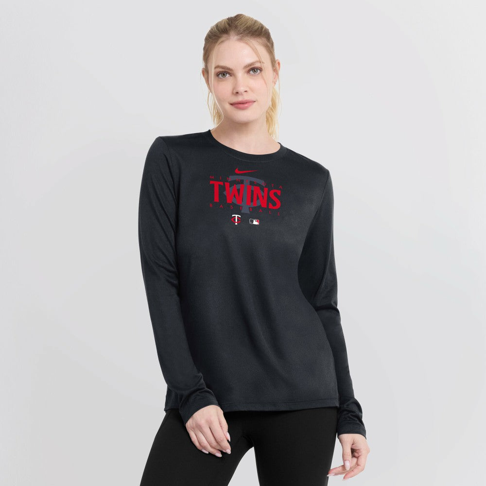 MLB Minnesota Twins Nike Women's Authentic Collection Legend Performance Long Sleeve T-Shirt -