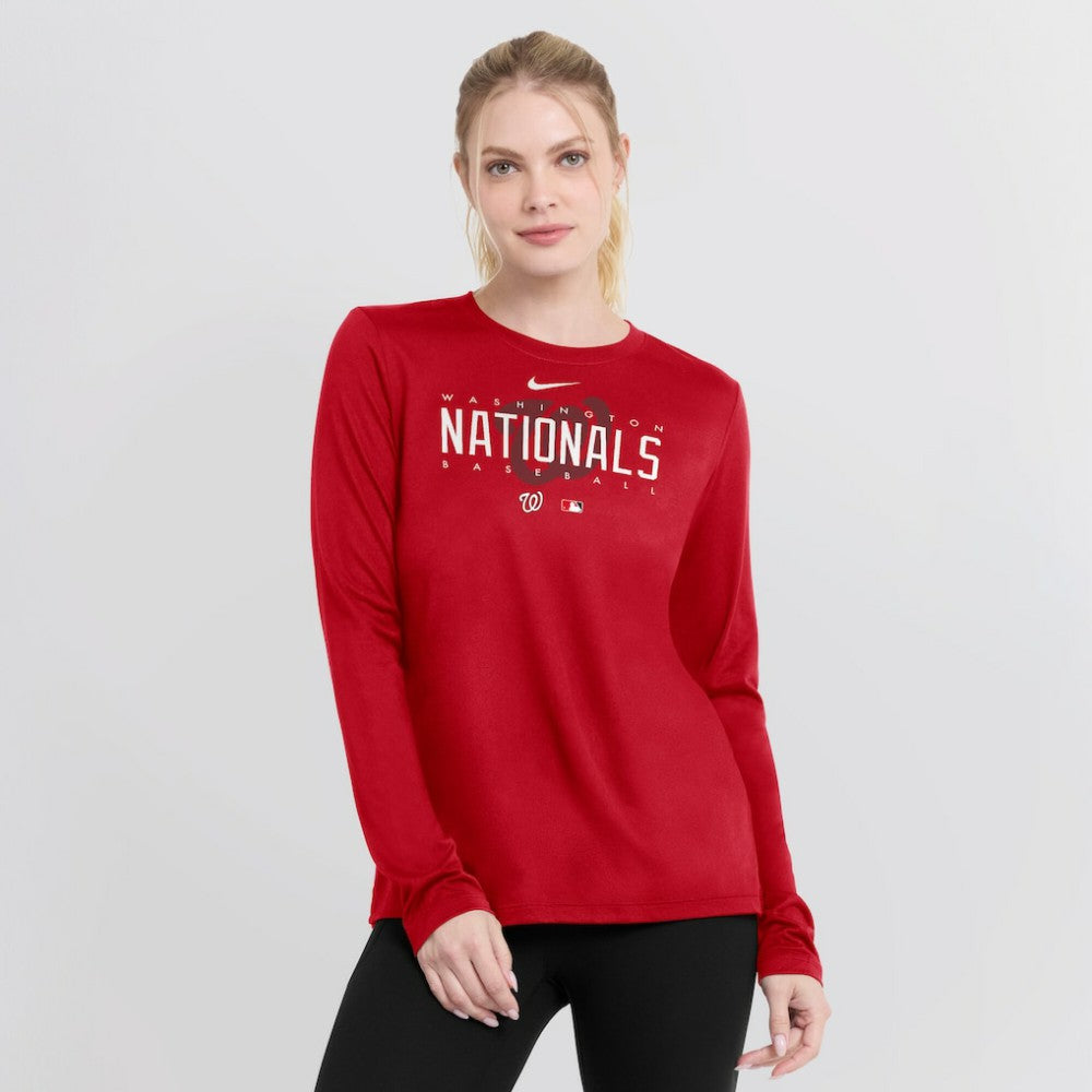 MLB Washington Nationals Nike Women's Authentic Collection Legend Performance Long Sleeve T-Shirt
