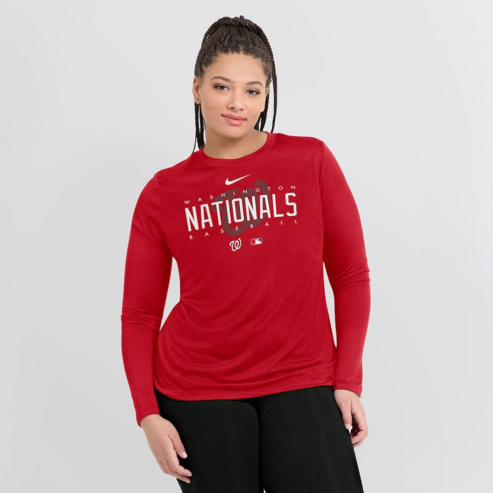 MLB Washington Nationals Nike Women's Authentic Collection Legend Performance Long Sleeve T-Shirt
