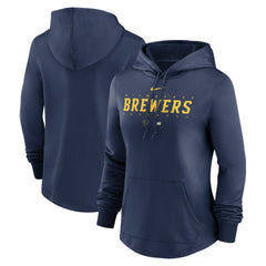 MLB Milwaukee Brewers Nike Women's Authentic Collection Pregame Performance Pullover Hoodie
