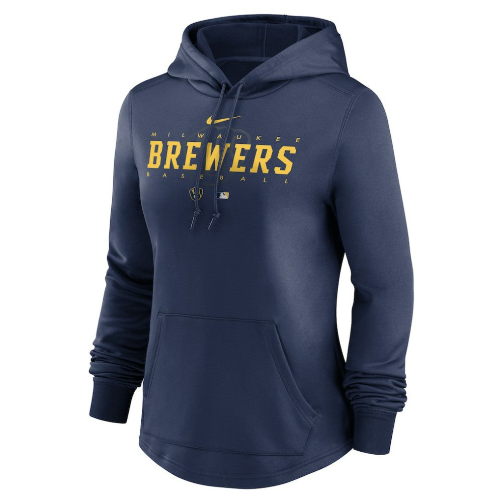 MLB Milwaukee Brewers Nike Women's Authentic Collection Pregame Performance Pullover Hoodie