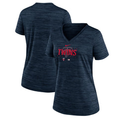 MLB Minnesota Twins Nike Women's Authentic Collection Velocity Practice Performance V-Neck T-Shirt