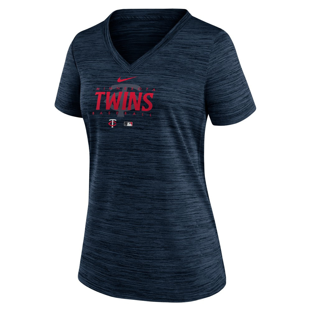 MLB Minnesota Twins Nike Women's Authentic Collection Velocity Practice Performance V-Neck T-Shirt