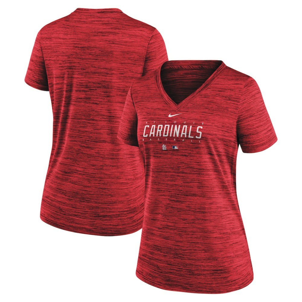 MLB St. Louis Cardinals Nike Women's Authentic Collection Velocity Practice Performance V-Neck T-Shirt