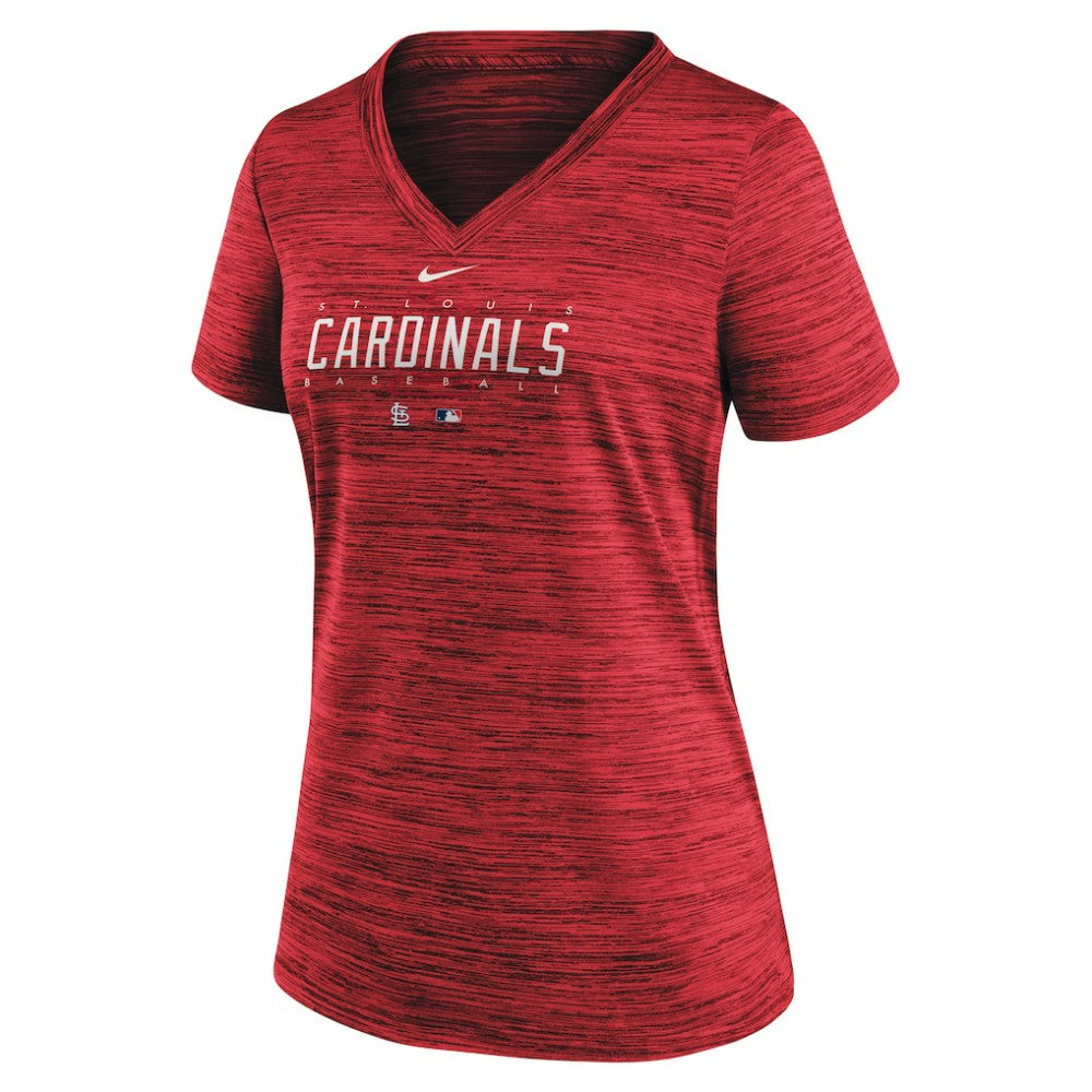 MLB St. Louis Cardinals Nike Women's Authentic Collection Velocity Practice Performance V-Neck T-Shirt