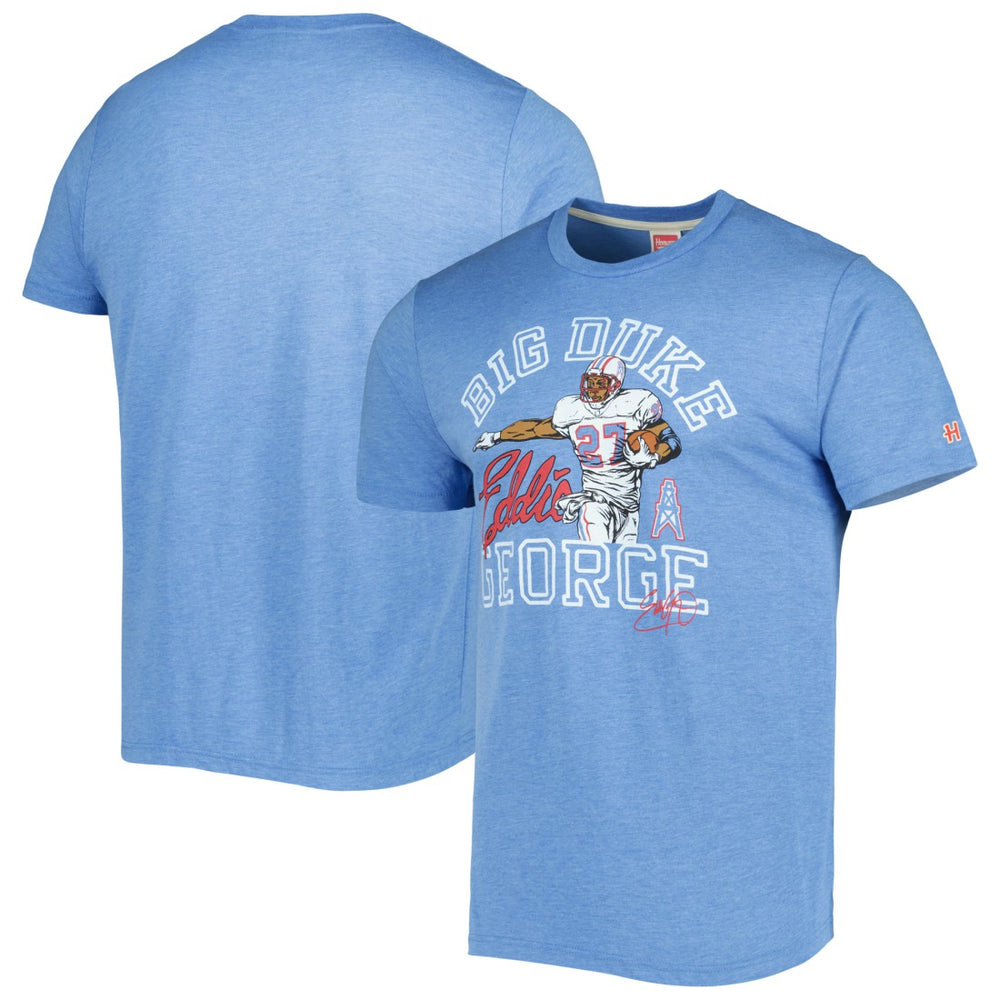 Eddie George  Homage Caricature Retired Player Tri-Blend T-Shirt - Tennessee Titans