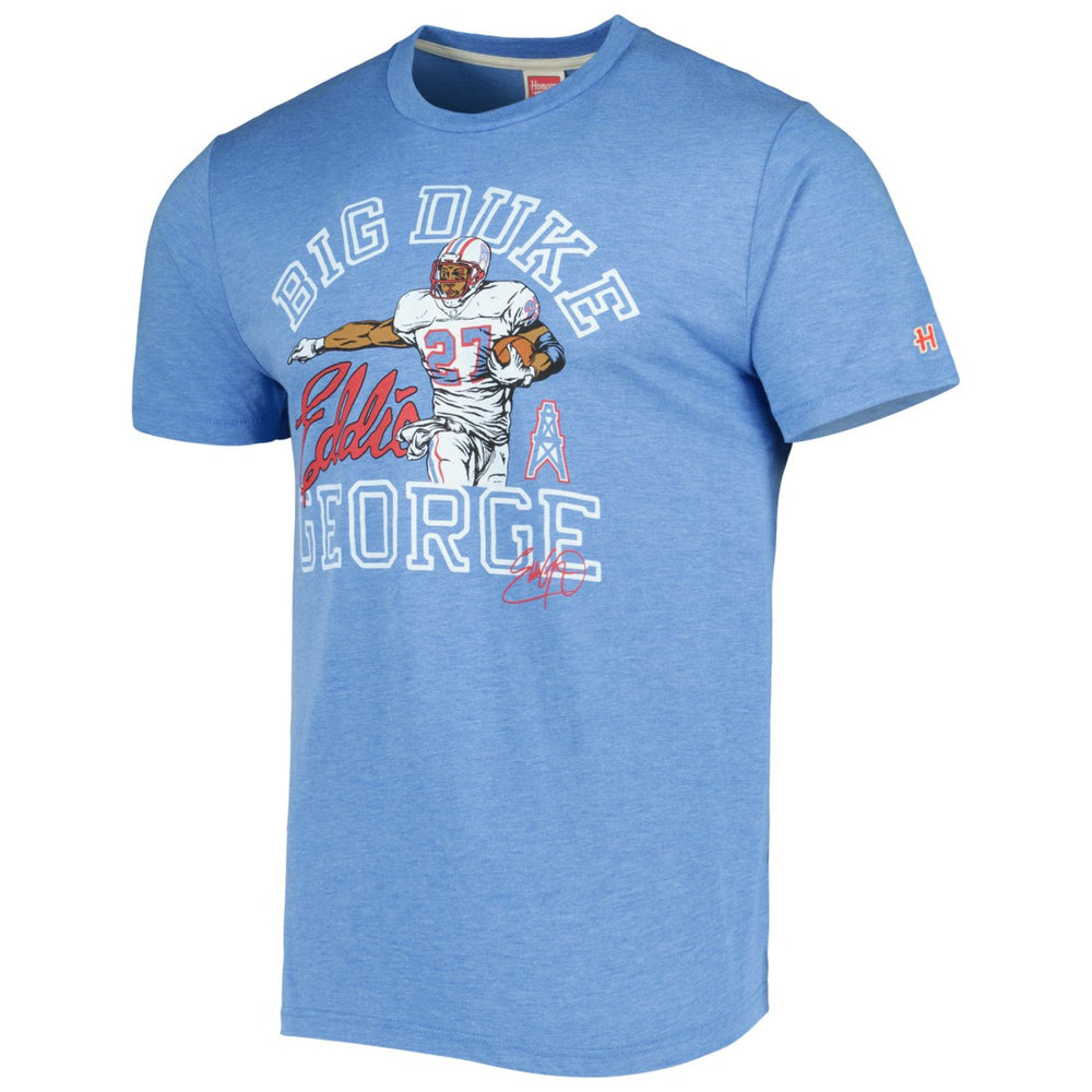 Eddie George  Homage Caricature Retired Player Tri-Blend T-Shirt - Tennessee Titans