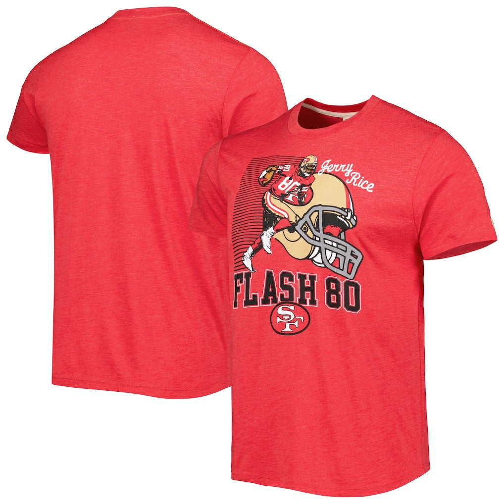 Jerry Rice  Homage Unisex Caricature Retired Player Tri-Blend T-Shirt - San Francisco 49ers