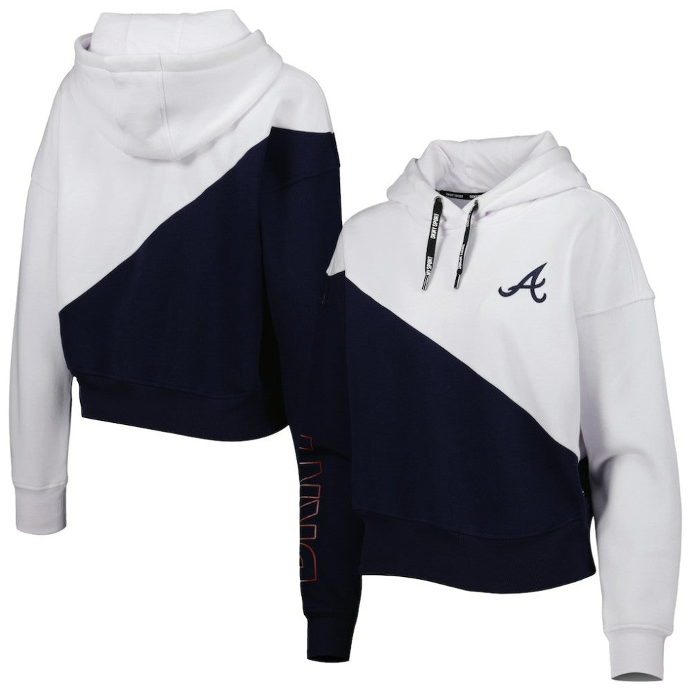 MLB Atlanta Braves DKNY Sport Women's Bobbi Colorblock Pullover Hoodie