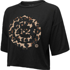 MLB Chicago Cubs Majestic Threads Women's Leopard Cropped T-Shirt