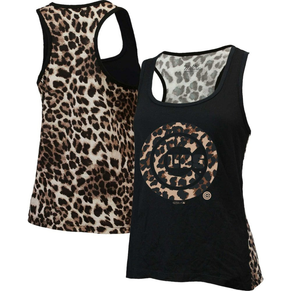 MLB Chicago Cubs Majestic Threads Women's Leopard Tank Top