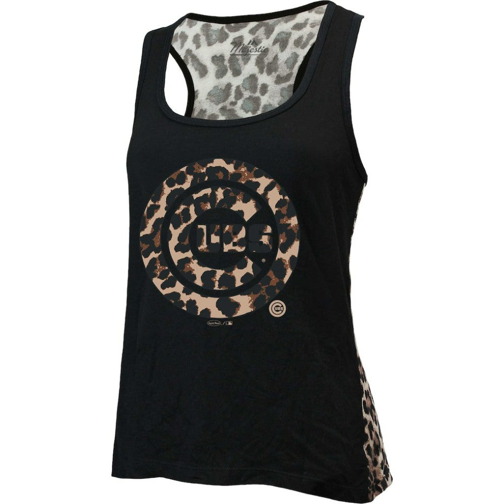 MLB Chicago Cubs Majestic Threads Women's Leopard Tank Top
