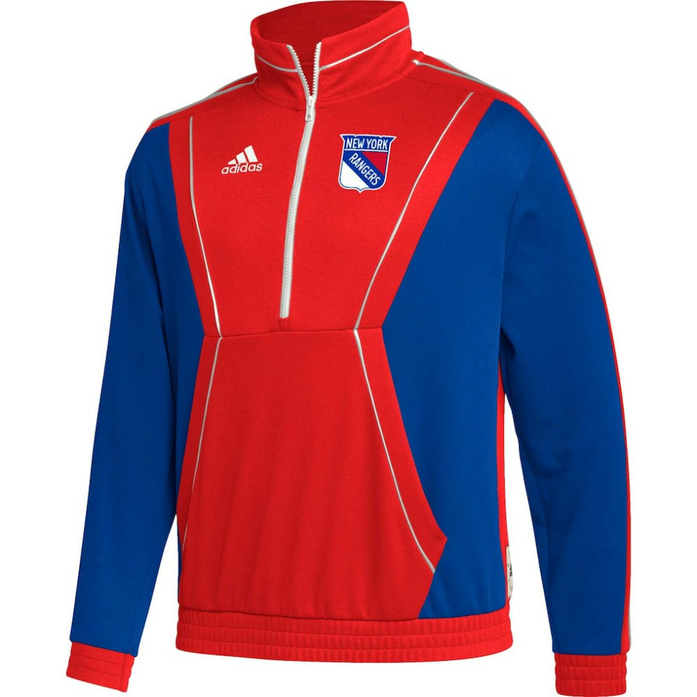 NHL Red New York Rangers adidas Team Classics Half-Zip Jacket