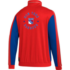 NHL Red New York Rangers adidas Team Classics Half-Zip Jacket