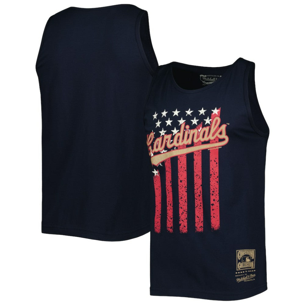 MLB St. Louis Cardinals Mitchell & Ness Cooperstown Collection Stars and Stripes Tank Top