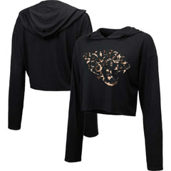 Majestic Threads Women's Leopard Cropped Pullover Hoodie - Jacksonville Jaguars