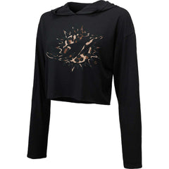 Majestic Threads Women's Leopard Cropped Pullover Hoodie - Miami Dolphins