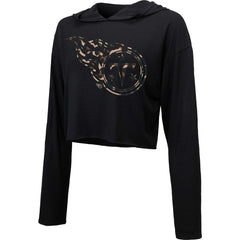 Majestic Threads Women's Leopard Cropped Pullover Hoodie - Tennessee Titans