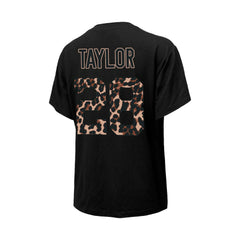 Jonathan Taylor  Majestic Threads Women's Leopard Player Name & Number T-Shirt - Indianapolis Colts