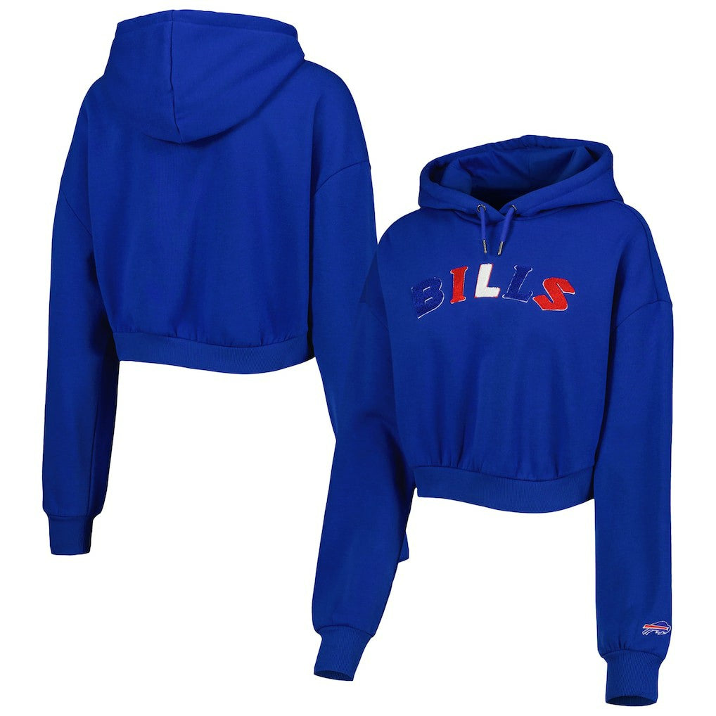 The Wild Collective Women's Cropped Pullover Hoodie - Buffalo Bills