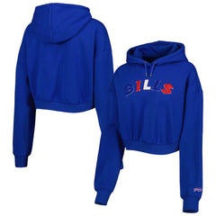 The Wild Collective Women's Cropped Pullover Hoodie - Buffalo Bills