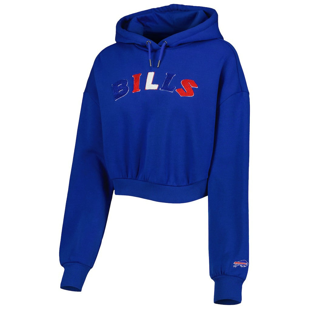 The Wild Collective Women's Cropped Pullover Hoodie - Buffalo Bills