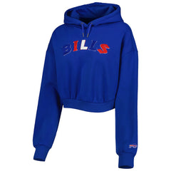 The Wild Collective Women's Cropped Pullover Hoodie - Buffalo Bills